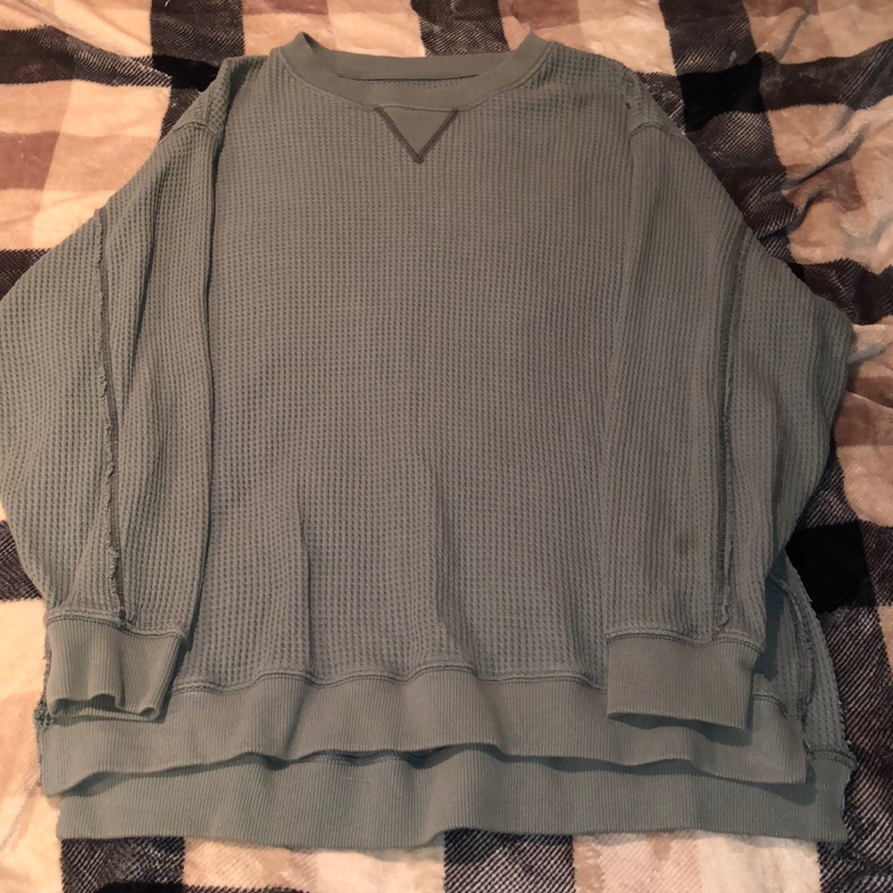 Aerie waffle knit crew neck sweater